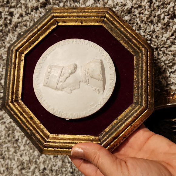 Vintage Italian medallion and crest wall art framed decor Florentia 60s - Picture 6 of 10
